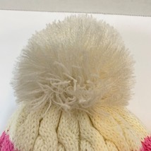Joules Alaska Beanie Poppy Knitted Color Block Infant Beanie Cap Pom Pom  - £9.86 GBP
