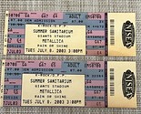 Metallica Summer Sanitarium Concert Ticket Stubs Giants Stadium 7/8/2003... - £19.30 GBP