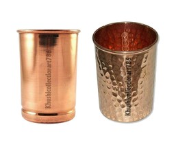 Beautiful Hammered Copper Water Drinking Tumbler Health Benefits 300ML Set Of 2 - £12.26 GBP