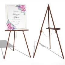 Wooden Art Easel Stand - 63&quot; Portable Tripod Wood Artist Easel - Adjustable Floo - £40.29 GBP
