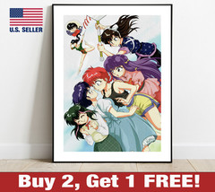 Ranma ½ Poster 18&quot; x 24&quot; Print Anime Retro 80s 90s Wall Art Ranma 1/2 Group - £10.53 GBP