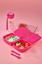 2 Layer Lunch Box With 4 Compartments With Self Spoon And Flask Princess With 50 - £15.18 GBP