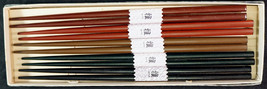 Set of 5 Pair Lacquerware Chopsticks in Presentation Box Never Used - $25.99