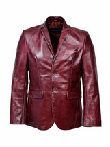 RED Men&#39;s Pure Lambskin Soft Leather Blazer Coat Handmade Stylish Formal... - £95.29 GBP+