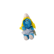 Vintage 1981 Wallace Berrie Smurfette Plush 8&quot; Stuffed Toy w/ Tag - $14.84