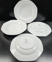 4 Studio Nova Maison Blanche Rim Soup Bowls Set Vintage White Octagonal Dish Lot - £37.09 GBP