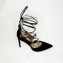 Sam Edelman Suede Dayna D&#39;Orsay Lace Up Black Stiletto Heels size 6 - £29.05 GBP