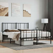 Metal Bed Frame with Headboard and Footboard Black 59.8&quot;x78.7&quot; - £156.90 GBP