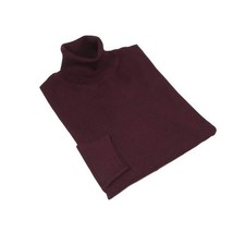 Men PRINCELY Italian Wool Blend Turtle Neck Pullover Slim 84001-80 Wine 410 image 3