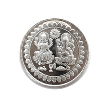 Puro Moneda de Plata 999 Bis Grabado Laxmi Ganesha - £22.01 GBP