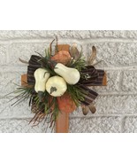 Fall Cemetery, flowers for grave, fall grave decoration, cross for grave - $24.00
