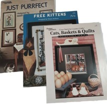 Vtg Cat Kitten Cross Stitch 3 Leaflets Leisure Arts Better Homes Imaginating - $10.39