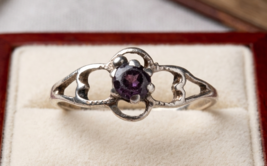 Elite Spirit Grouping Angel Dragon Djinn Vintage Silver &amp; Amethyst Ring ... - $146.21