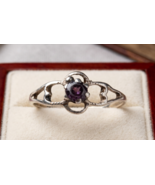 Elite Spirit Grouping Angel Dragon Djinn Vintage Silver &amp; Amethyst Ring ... - $146.21