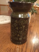 RARE FRANCISCAN MADEIRA GREEN BAND FLORAL EARTHENWARE CANDLE HOLDER - $12.75