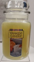 Yankee Candle Juicy Citrus &amp; Sea Salt Large Jar 22oz Single Wick Yellow New - £25.83 GBP