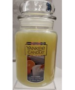 Yankee Candle JUICY CITRUS &amp; SEA SALT  large  jar 22oz single Wick yello... - $32.67