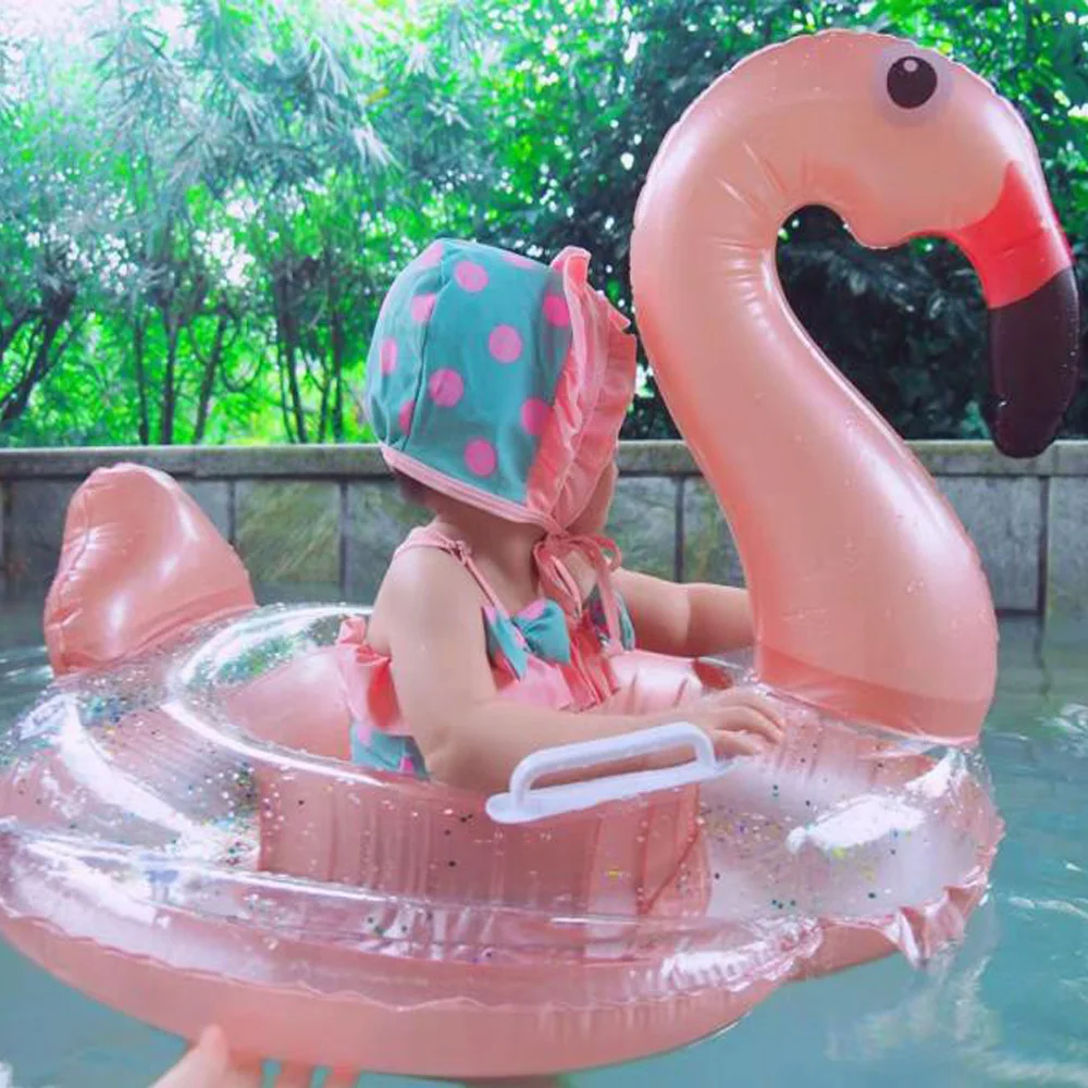 Inflatable Flamingo Pool Float Baby Swimming Ring Summer Beach Party Pool Toys - £19.89 GBP
