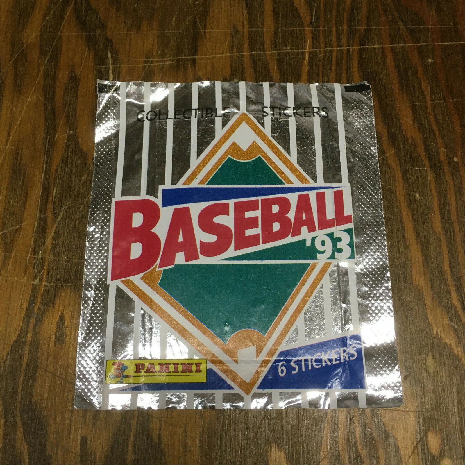  1993 Panini collectible stickers baseball 6 sticker unopened package  - £14.87 GBP