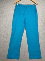 Liz Claiborne Linen Straight Leg Drawstring Waist Pull On Pants Petite S... - $38.88