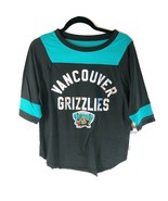 NBA Vancouver Grizzlies Womens T Shirt 3/4 Sleeve Blue Black Mesh Size S - £7.62 GBP