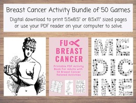 Fuck Breast Cancer activity book for adults with 50 cancer related adult... - £2.38 GBP