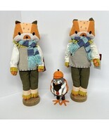2 SPRITZ Harvest Scarecrow Fox And Feathery Bird Fall Holiday Decor Tabl... - €31,01 EUR