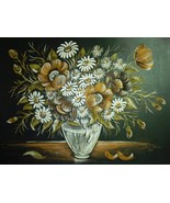 Vintage 1966 Russian Mixed Media Painting Eliaz Unetzin Bowl of Flowers ... - $3,203.77 MXN
