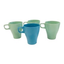 4 Ikea Stackable Coffee Mug Sweden Fargrik 3 Green 1 Blue 8 oz - $24.74