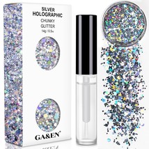 Silver Holographic Chunky Cosmetic Glitter Body Hair Face Eye Nail for Festival  - £16.84 GBP