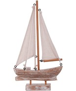 Wood Boat Nautical Themed Home Decorating Toy Figure Decorative Ornament  - £10.99 GBP