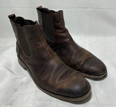 Wolverine 1000 Mile Montague Ankle Boots Men&#39;s 10 D W05452 Chelsea Brown Leather - £39.30 GBP