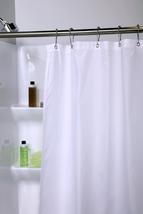 White Super Soft Microfiber Shower Curtain Liner with Microban - £22.81 GBP