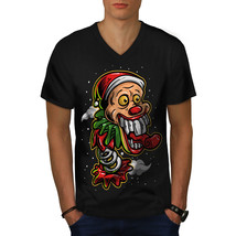 Christmas Clown Shirt Horror Men V-Neck T-shirt - $12.99