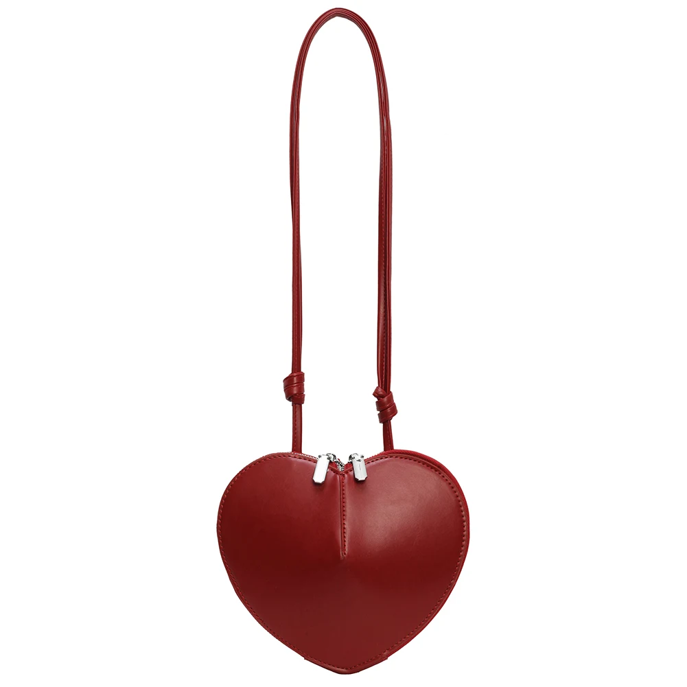 Stylish PU Heart Shape Crossbody Bag Women All-Match Small Handbags for ... - $26.07