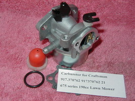 Carburetor for Craftsman 917.370762 917370762 21&#39;&#39; 675 series 190cc Lawn Mower - £10.84 GBP