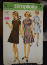 Simplicity 8602 Half-Size Dress Pattern - Size 14 1/2 Bust 37 Waist 30 H... - $19.79