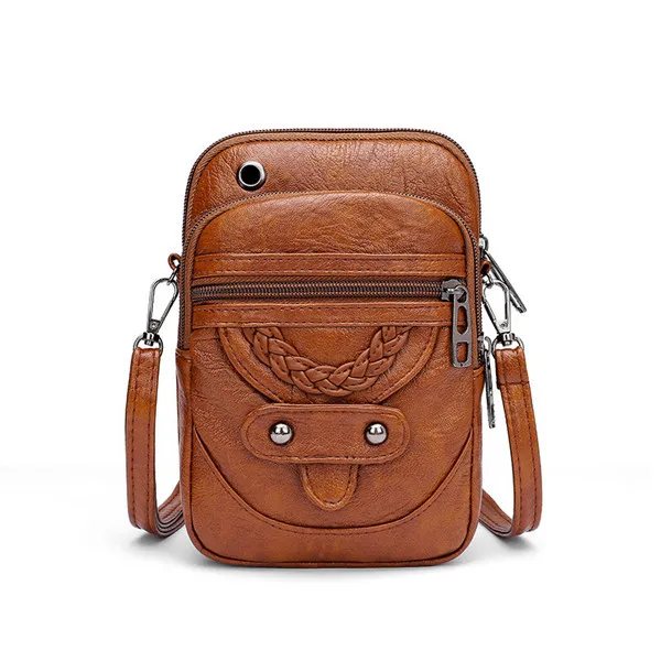 Eather shoulder messenger bag cellphone crossbody bag multifunction square bag shopping thumb200