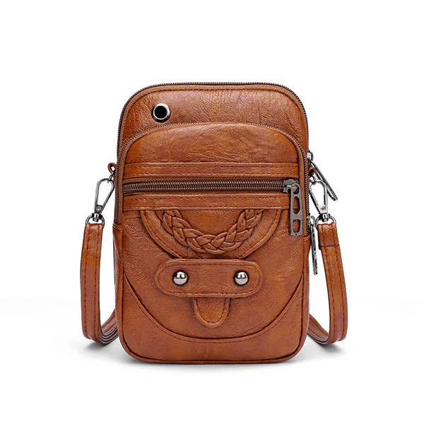 Retro Women&#39;s Handbag Soft Leather Shoulder Messenger Bag Cellphone Cros... - $17.20