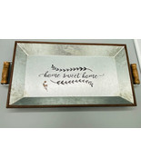 Mainstays Galvanized Tray/Wall Display w Light Wooden Handles 20&quot;x10&quot; - £9.20 GBP