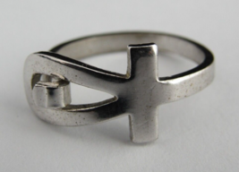 Ankh ring cross Sterling Silver ESPO vintage size 5.5 ESTATE SALE! - £21.97 GBP