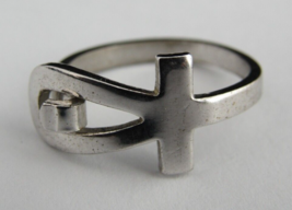 Ankh ring cross Sterling Silver ESPO vintage size 5.5 ESTATE SALE! - £22.38 GBP