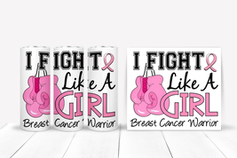 Fight Like a Gril Breast Cancer 20oz Stainless Steel Skinny Tumbler - £19.18 GBP