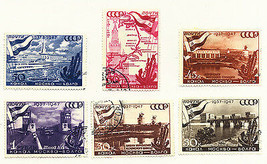 Russia 1947 1147-1152 Russian Moscow Volga Canal Set  - £8.69 GBP
