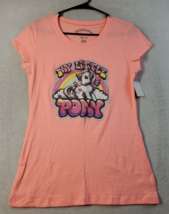 My Little Pony T Shirt Top Women Size Medium Orange Short Sleeve Round Neck Logo - £10.87 GBP