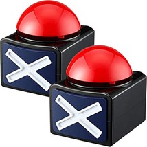 2 Packs Game Answer Buzzers Alarm Buttons With Sound And Light Red Game Buzzers  - £29.89 GBP