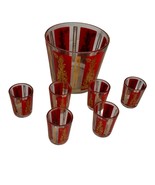 Culver Siam Thai Dancer Ice Bucket And 6 Shot Glasses Vintage - $69.29