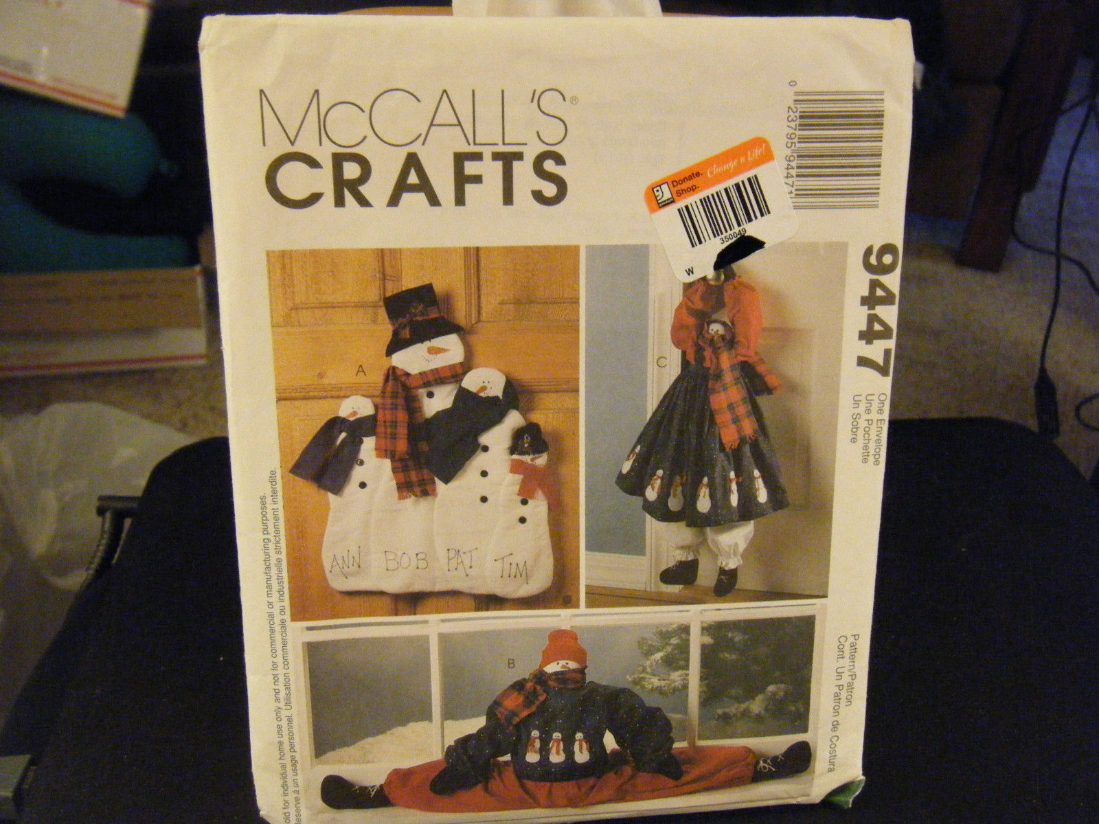 Primary image for McCall's Crafts 9447 Snowmen Wall & Door Hanging & Door Drafter Pattern
