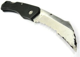Stainless Steel Folding Pocket Knife Serrated Blade - £7.89 GBP
