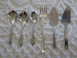 6 Vintage ONEIDA &amp; Other FLATWARE SERVING PIECES - 3 Silverplate &amp; 3 Sta... - £11.77 GBP